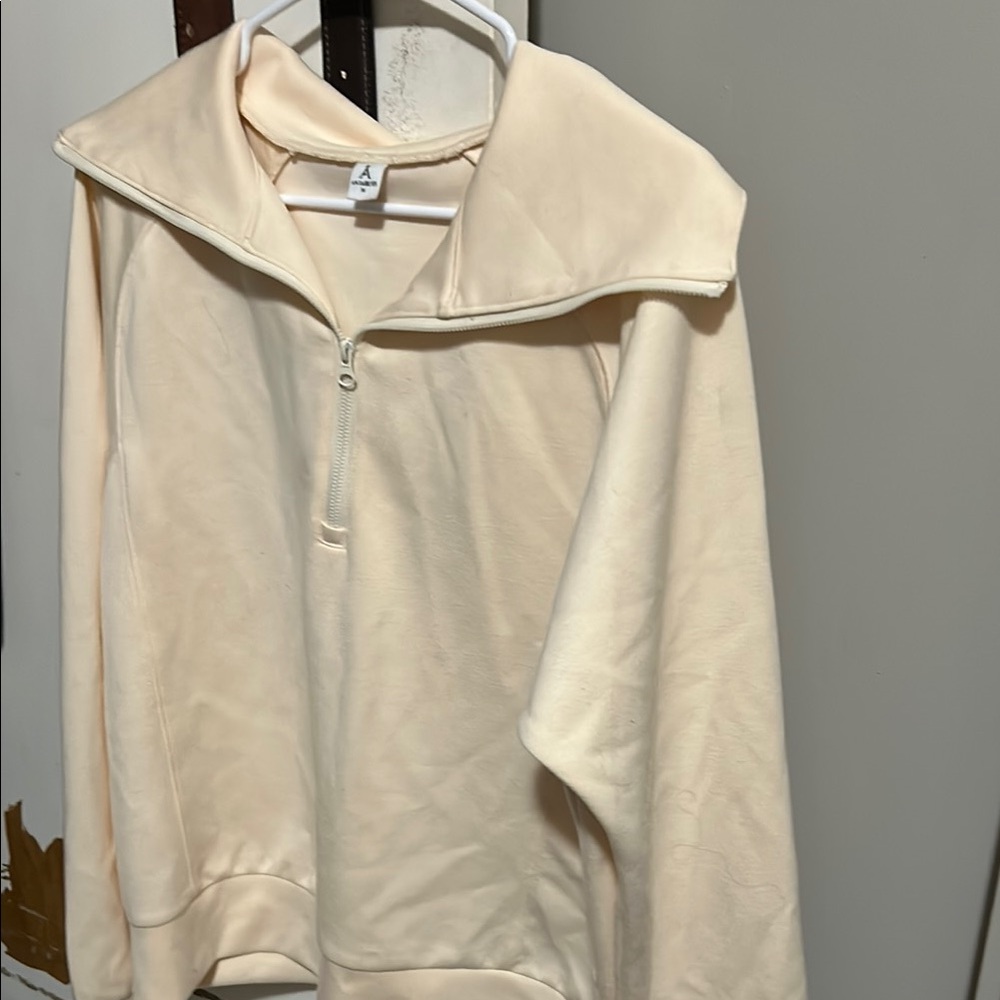 Cream Quarter-Zip Pullover